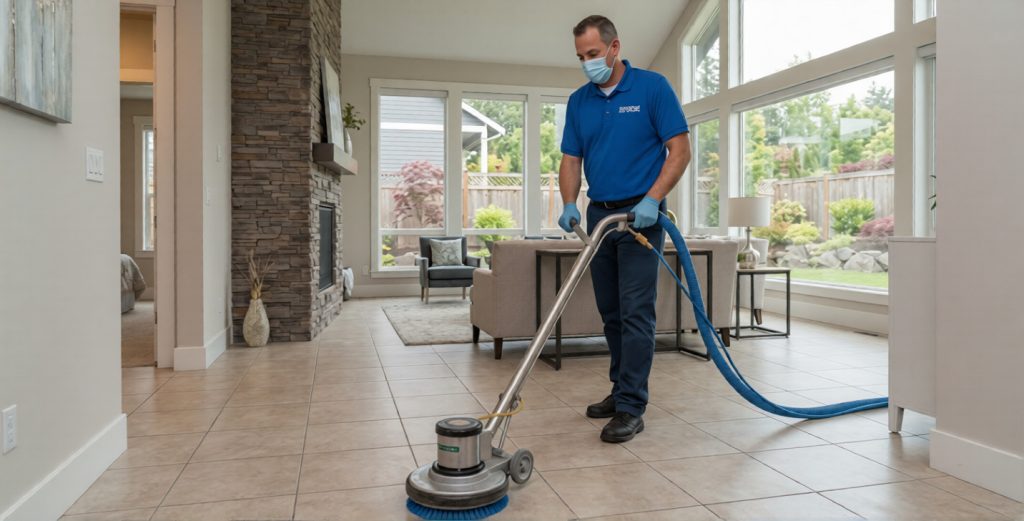Tile grout cleaning