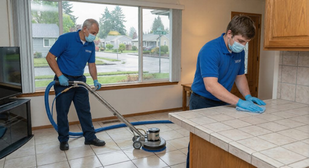 Tile grout cleaning
